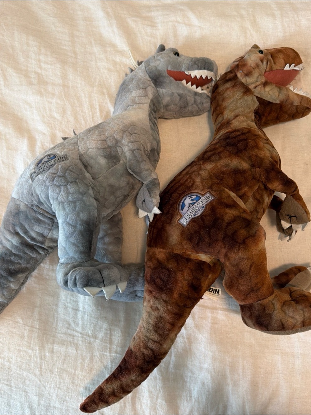 Plush Dinosaur Toy - Gray and Brown